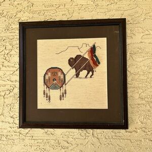 Handmade Native-Inspired Cross Stitch Framed Art